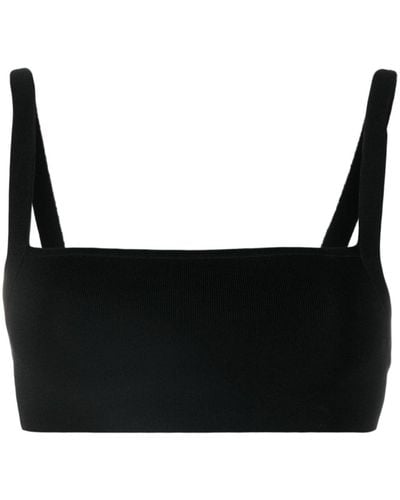 Matteau Cropped Knit Vest Top - Black