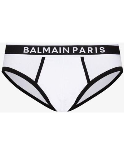 Balmain Logo Waistband Briefs - Men's - Cotton/spandex/elastane - Black