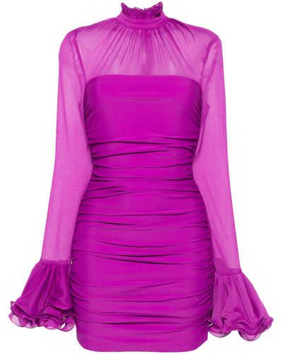ROTATE BIRGER CHRISTENSEN Ruffled Chiffon Minidress - Women's - Recycled Polyamide/recycled Polyester/elastane - Purple