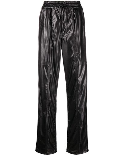 Isabel Marant Elasticated-waistband Faux-leather Pants - Black