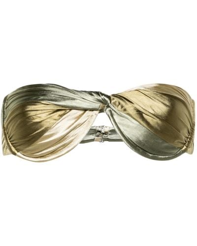 Isa Boulder Gold-tone Reversible Twisted Bikini Top - Women's - Elastane/nylon/polyester - Natural
