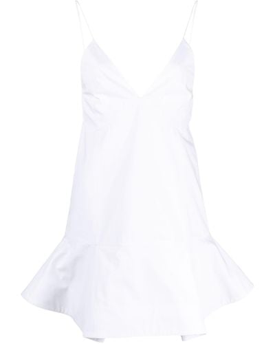 Khaite The Archie Cotton Mini Dress - White