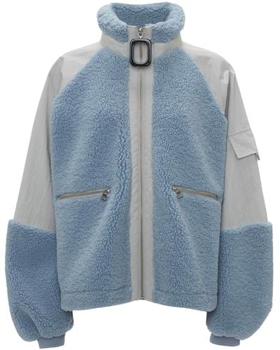 JW Anderson Colour-block Fleece Track Jacket - Blue