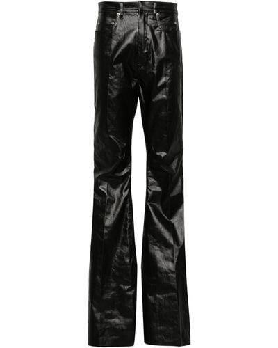Rick Owens Bolan Coated Boocut Jeans - Black