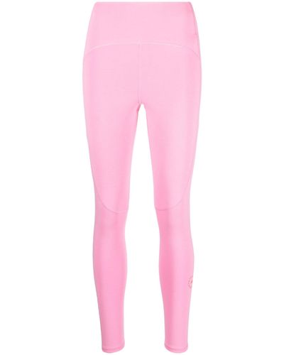 adidas By Stella McCartney Logo-print Yoga leggings - Women's - Modal/recycled Polyamide/spandex/elastane - Pink
