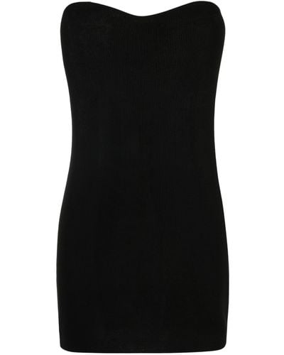 St. Agni Strapless Ribbed Mini Dress - Black