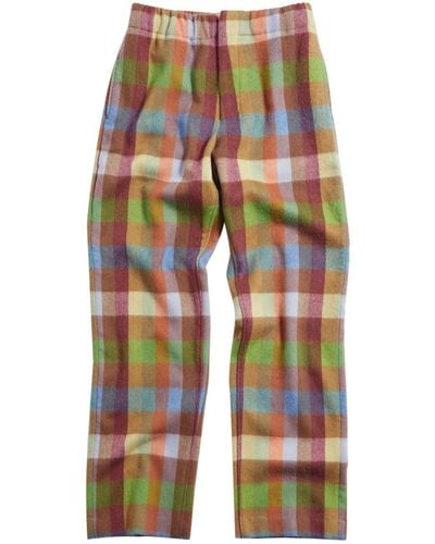 Zegna X The Elder Statesman Checked Cashmere Track Trousers - Red