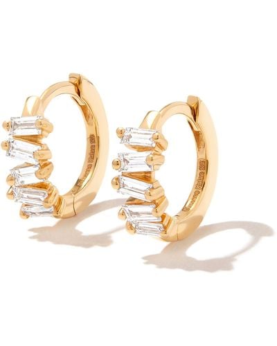 Suzanne Kalan 18k Yellow Bold Diamond huggie Earrings - Metallic