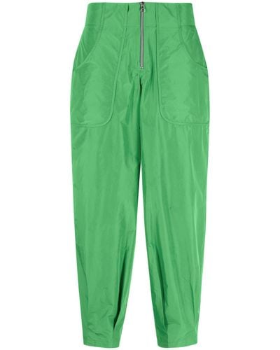 Siedres High Waist Tapered-leg Trousers - Women's - Polyester - Green