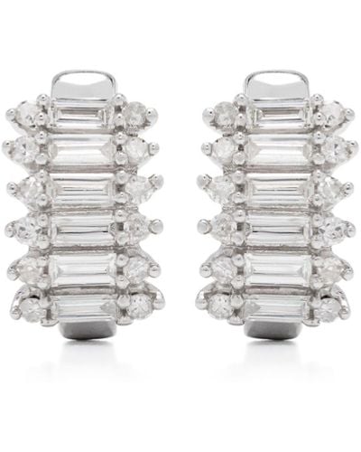 Adina Reyter Sterling Stack Baguette Diamond Earrings - White