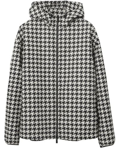 Burberry Houndstooth Hooded Jacket - Gray