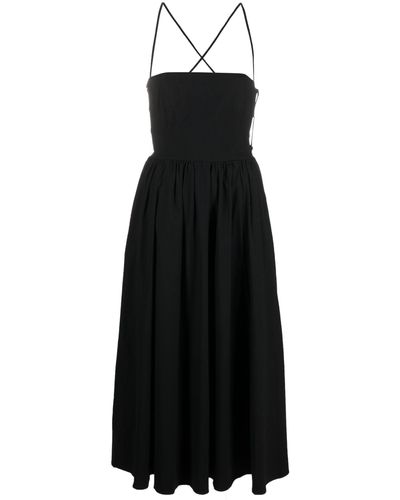 Reformation Kaede Poplin Midi Dress - Black