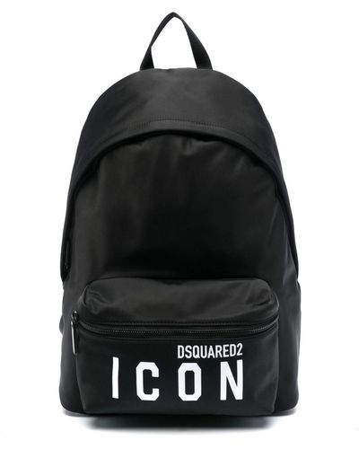 DSquared² Icon Logo-Print Backpack - Black