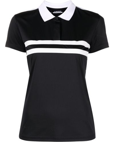 J.Lindeberg Chloe Striped Polo Shirt - Black