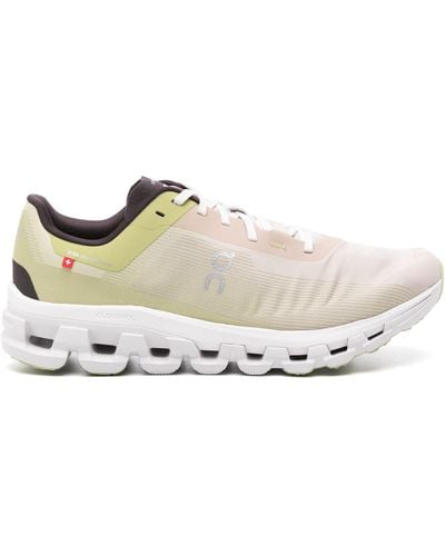 On Shoes Green Cloudflow 4 Running Trainers - White