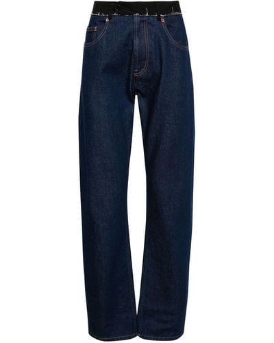 MM6 by Maison Martin Margiela Mid-rise Straight-leg Jeans - Men's - Wool/cotton/polyester - Blue