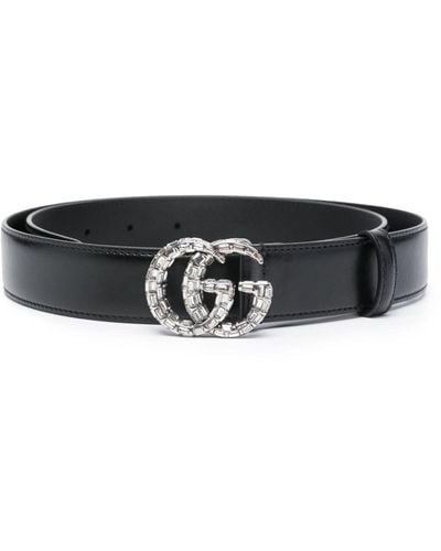 Gucci Double G Leather Belt - Black