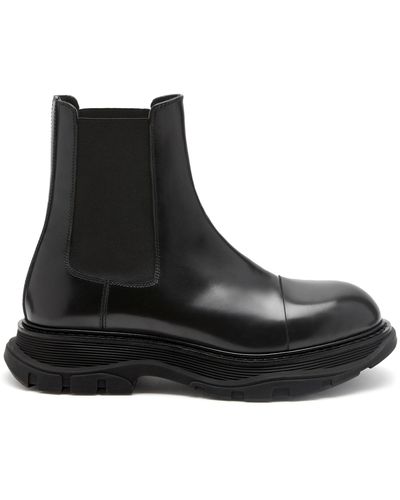 Alexander McQueen Tread Leather Chelsea Boots - Black