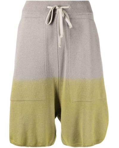 Moncler Moncler + Rick Owens - Green Ombré-effect Knitted Shorts - Unisex - Cashmere - Gray