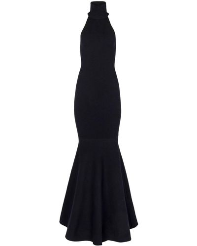 Nina Ricci Mermaid Halterneck Maxi Dress - Women's - Wool/polyester - Blue