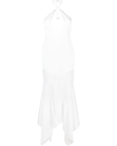 The Attico Saskia Halterneck Maxi Dress - White