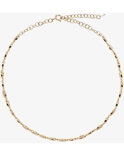 Fendi Gold Tone O'lock Ff Crystal Choker Necklace - Metallic