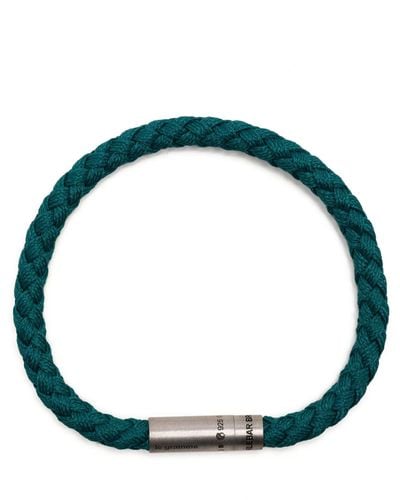 Le Gramme X Orlebar Brown Sterling Silver Le 7g Brushed Nato Cable Bracelet - Blue