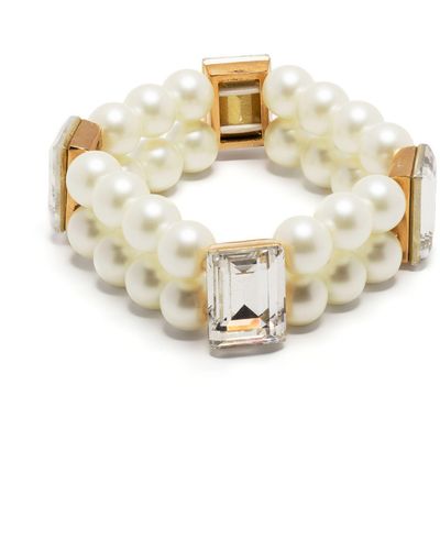 Kenneth Jay Lane Gold-tone Pearl And Crystal Bracelet - Metallic