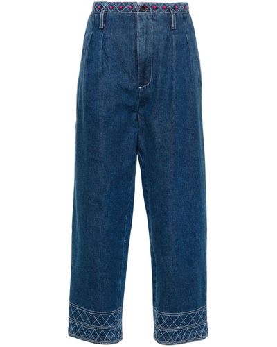 Bode Murray High-rise Straight-leg Jeans - Women's - Cotton - Blue