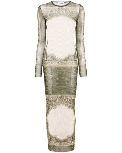 Jean Paul Gaultier Cathouche Dress Multicolour In Nylon - Natural