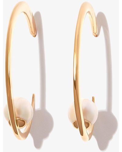KHIRY Vermeil Isha Pearl Hoop Earrings - Metallic