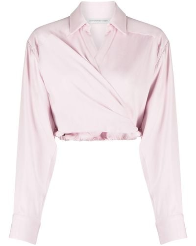 Christopher Esber Wrapped Cropped Blouse - Pink