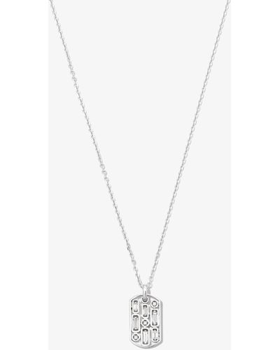 Suzanne Kalan 18k White Gold Diamond Tag Necklace - Men's - 18kt White Gold - Metallic
