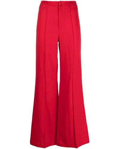 Reformation Sylvie Wide-leg Pants - Red