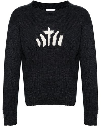 Visvim Intarsia-knit Silk Sweater - Black