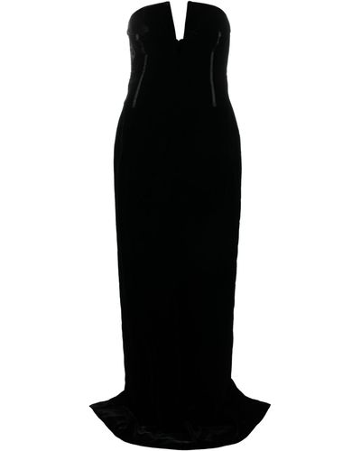 Tom Ford Strapless Velvet Gown - Women's - Viscose/cupro/elastane/polyamidesilk - Black