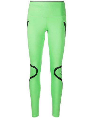 adidas By Stella McCartney Truepace Logo leggings - Women's - Recycled Polyester/spandex/elastane - Green