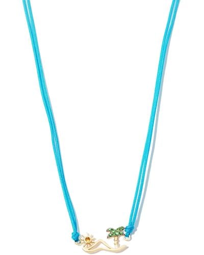 Yvonne Léon 9k Yellow Island Diamond Choker Necklace - Blue
