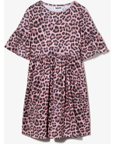 Molo Kids Chasity Jaguar Print Dress - Pink