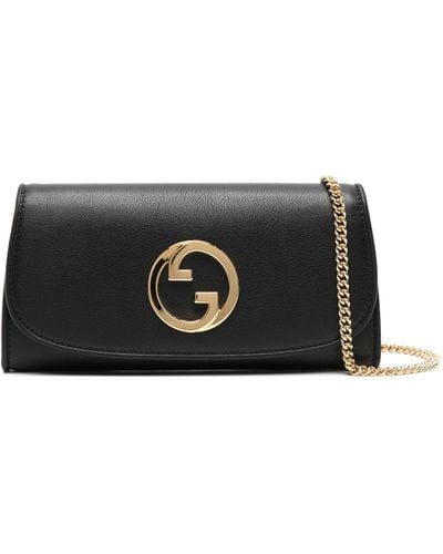 Gucci Interlocking G Leather Crossbody Bag - Black
