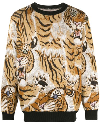 Wacko Maria tiger-print Long-Sleeve Shirt - White