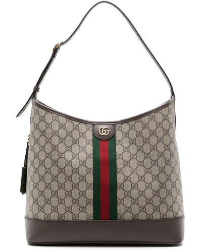 Gucci Medium Ophidia GG Shoulder Bag - Gray