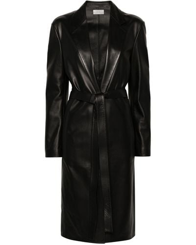 The Row Babil Leather Trench Coat - Women's - Lamb Skin/silk - Black