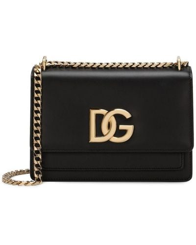 Dolce & Gabbana 3.5 Leather Cross Body Bag - Women's - Calf Leather - Black