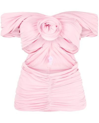 Magda Butrym Ruched Cut-out Top - Pink