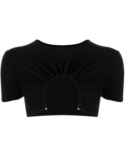 Christopher Esber Cut-out Cropped T-shirt - Black