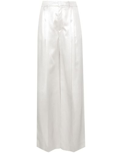 Chloé Lamé Wide-leg Trousers - White