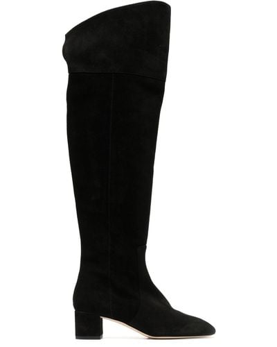 Aeyde Letizia Over-the-knee Suede Boots - Black