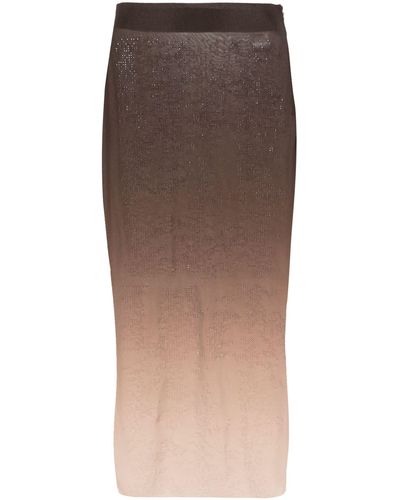ANDREADAMO Andreādamo - Rhinestone-embellished Pencil Skirt - Brown