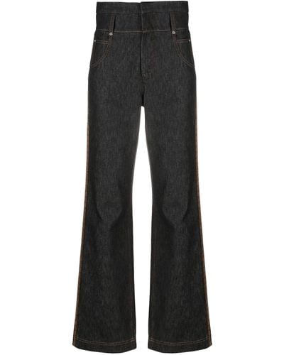 Fendi Blue High-waist Straight Jeans - Black